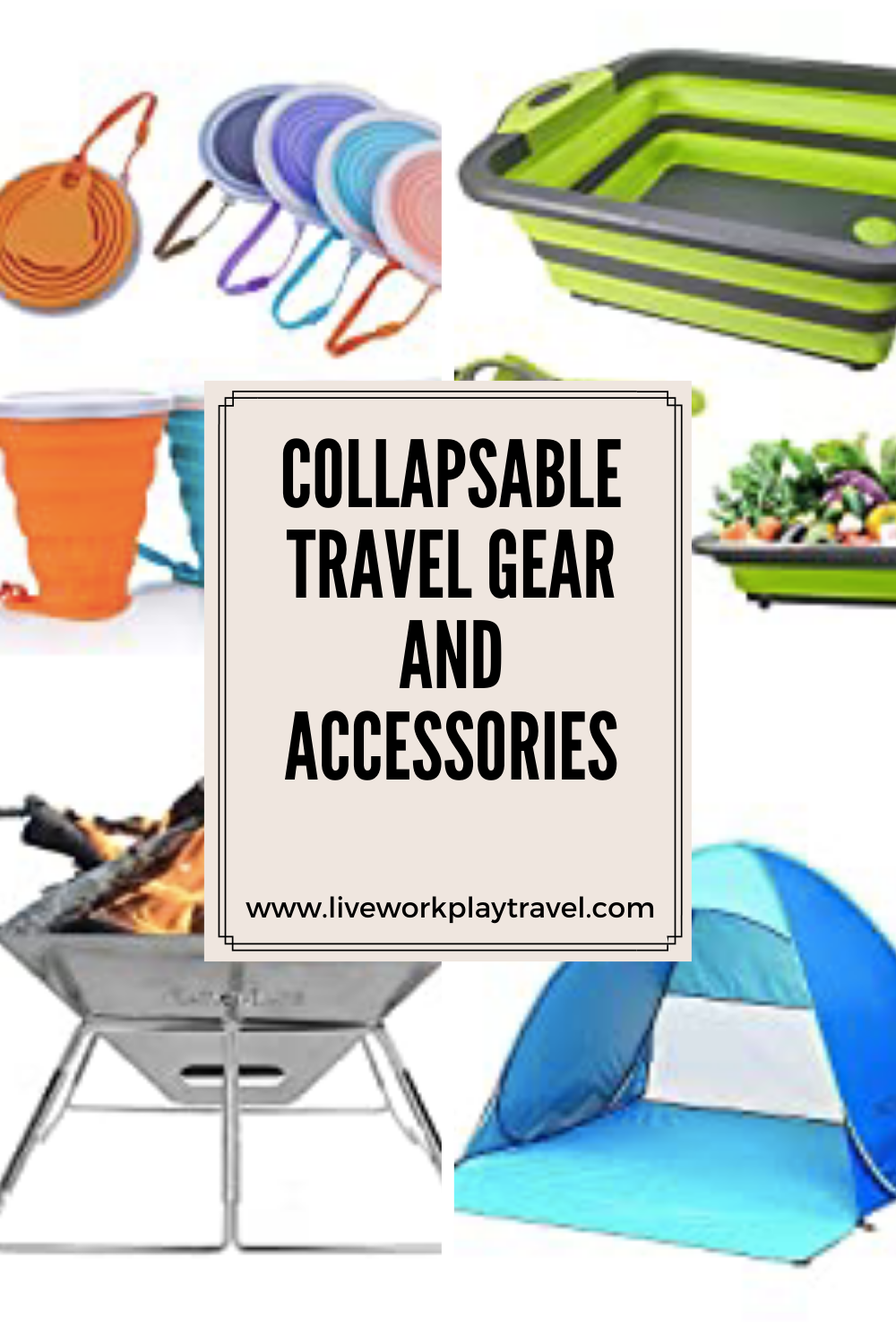 Collapsable Travel Cooking Gear PIN. Kettles, Cups, Chopping Boards and Fire Pits - All Collapsable To Save You Space When Travelling.