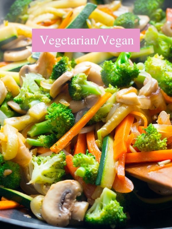 Vegetable Stir Fry With Carrots, Brocolli, Mushroom, Onions Make a Great Vegetarian Vegan Meal.
