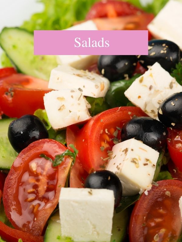 Salads Are So Easy To Make When Backpacking or Travelling. This Is My Favourite Greek Salad Recipe. Lettuce, Tomato, Feta Cheese, Cucumber, Red Onion And Olives.