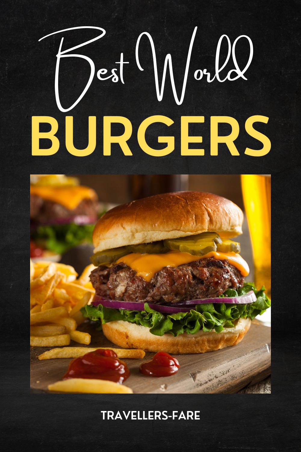 Best World Burger Pin. Burger on a plate.