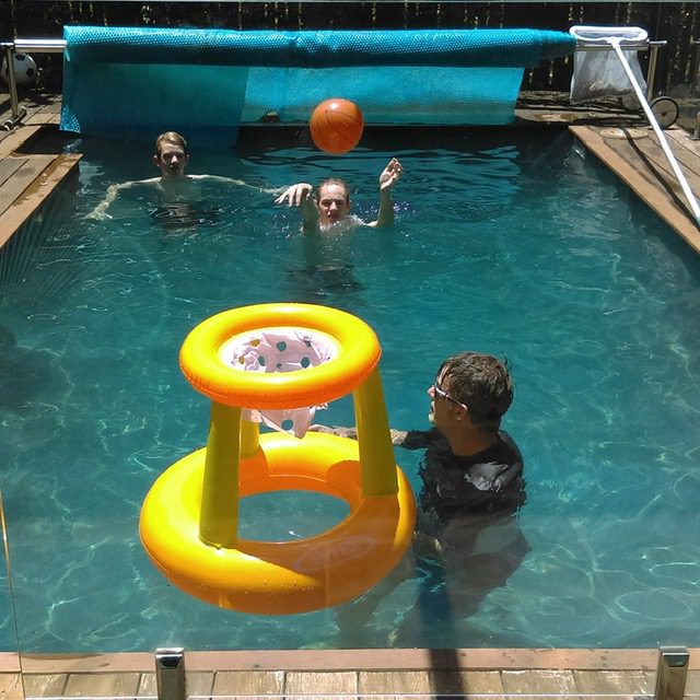 Christmas in Australia spent in the pool after Christmas lunch.