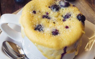 Microwave Blueberry Oat Mug Cake